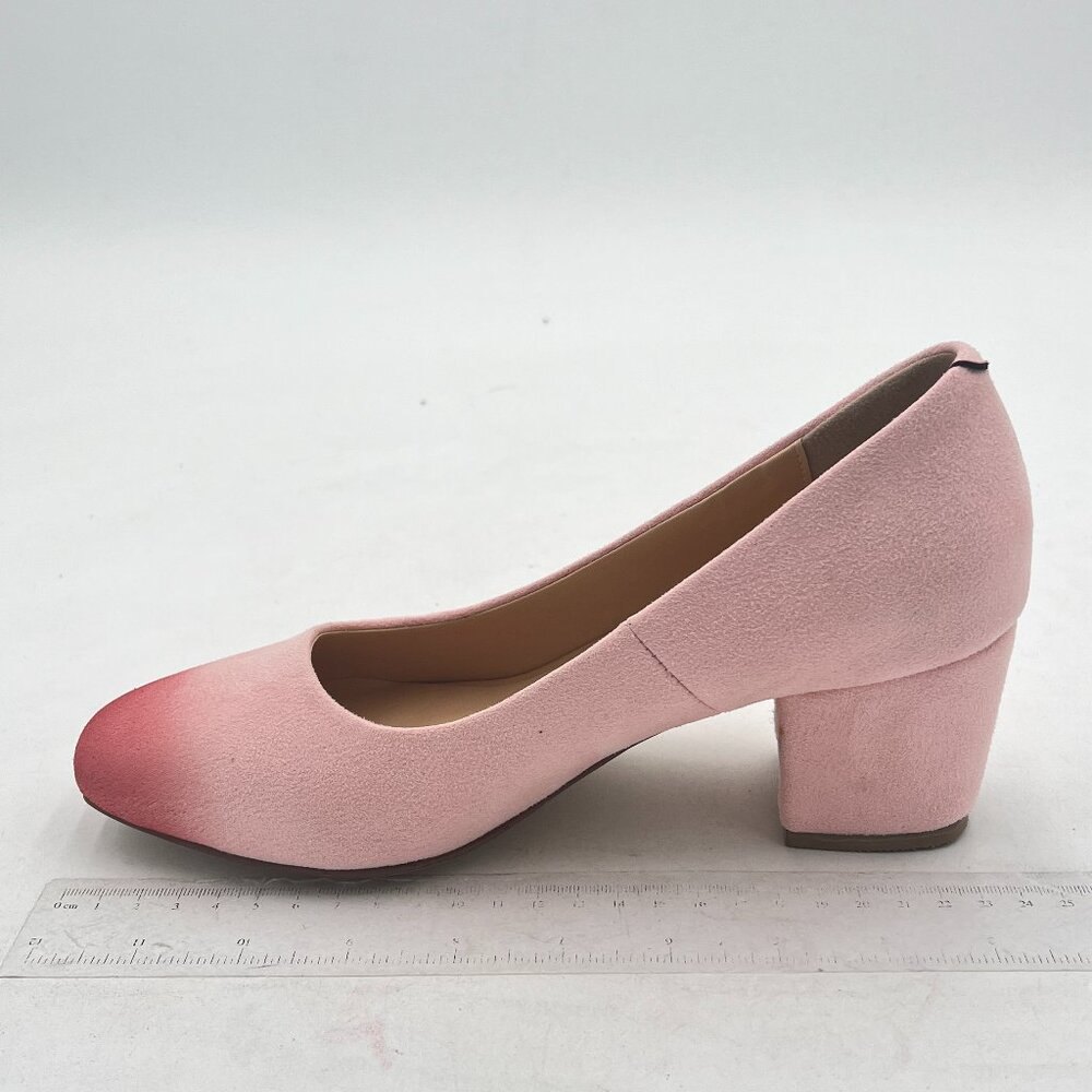 Pink Ombre Block Heel Pumps